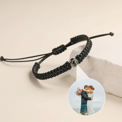 Custom Photo Projection Bead Bracelet – Minimalist Personalized Charm