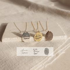 Fingerprint Handwriting Necklace in Sterling Silver