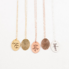 Fingerprint Handwriting Necklace in Sterling Silver