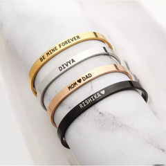 Personalized Sterling Silver Name Bangle – Custom Punjabi Kada