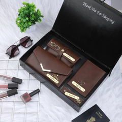 Personalized Leather Essentials Gift Set for Her