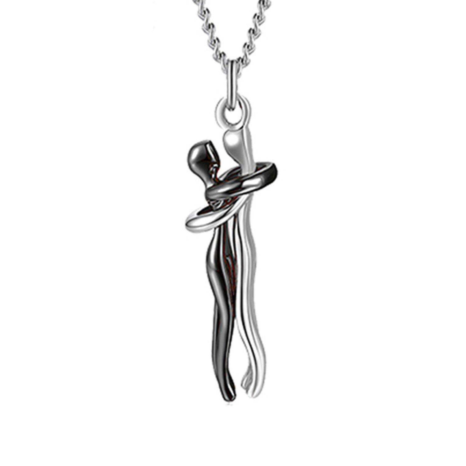 Artistic Couple Hug Necklace • Symbol of Love & Togetherness