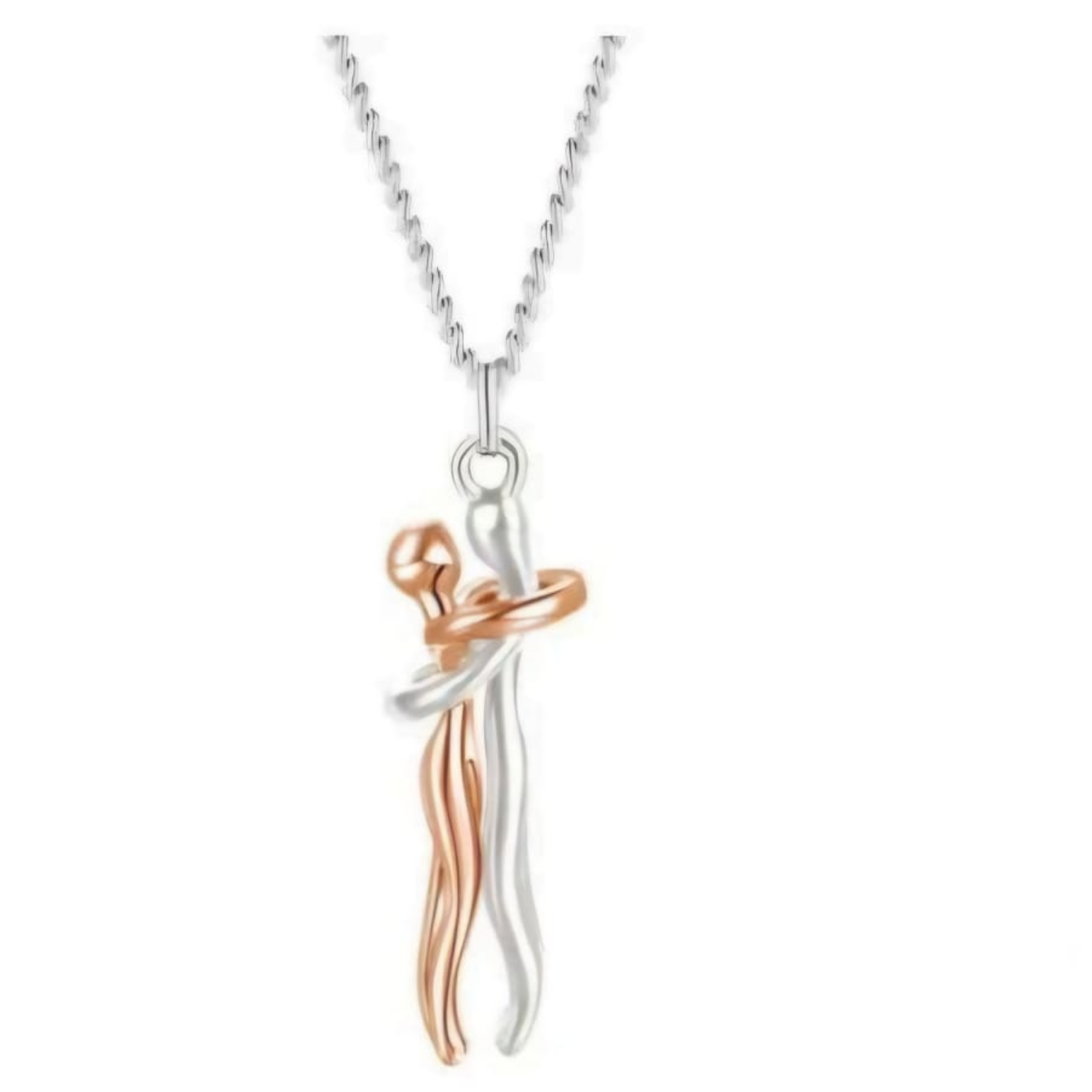 Artistic Couple Hug Necklace • Symbol of Love & Togetherness