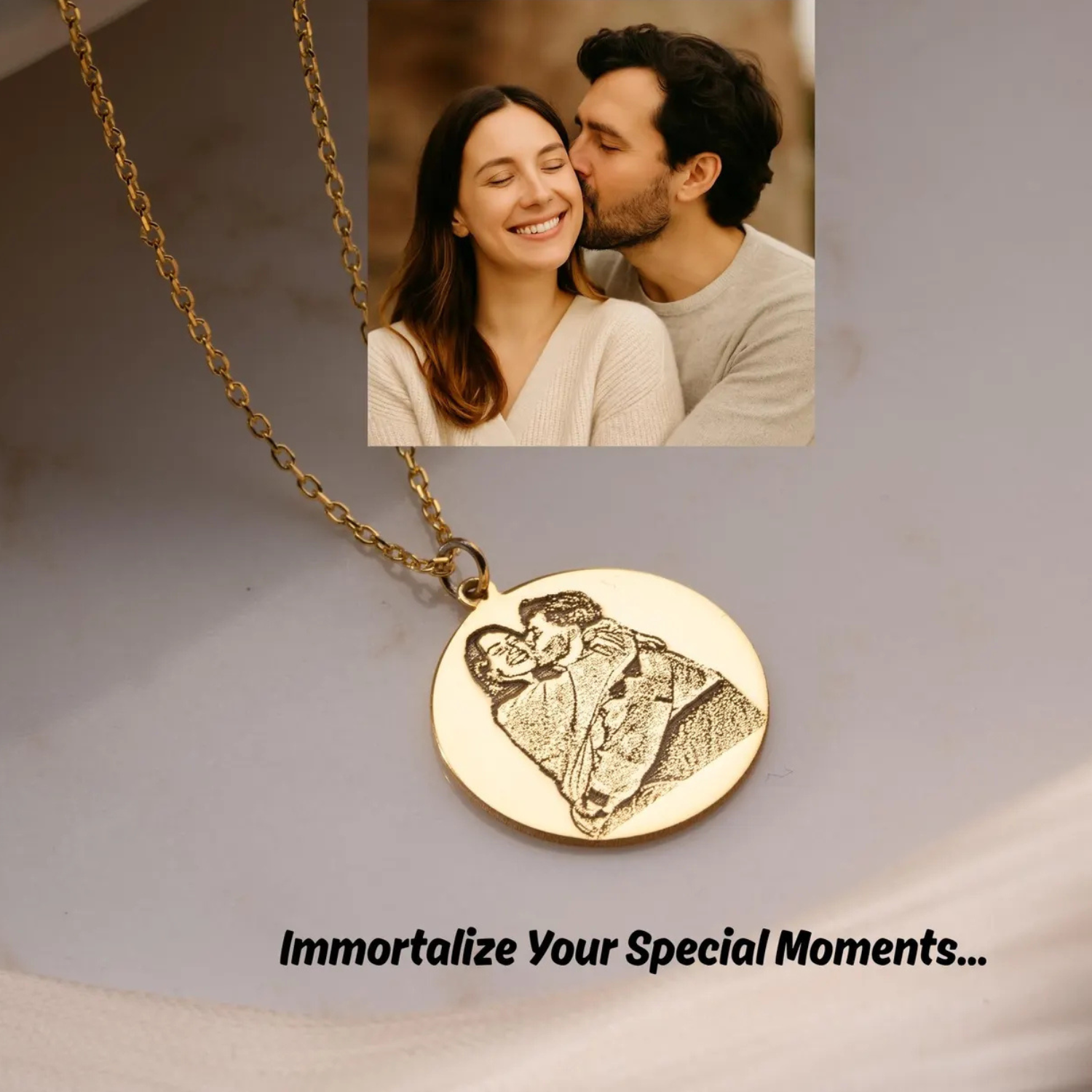 Photo Engraved Sterling Silver Necklace