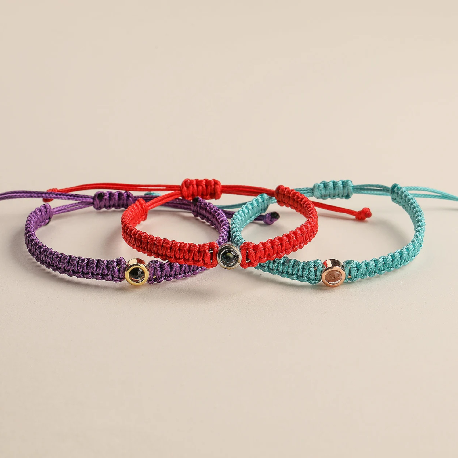 Custom Photo Projection Bead Bracelet – Minimalist Personalized Charm