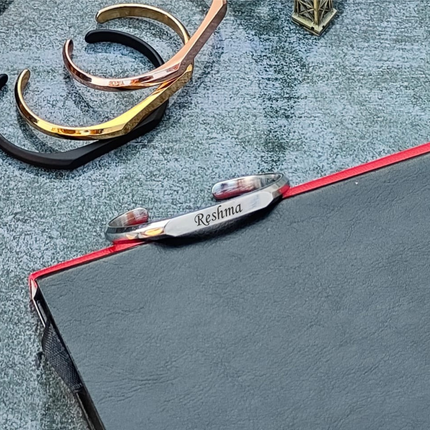 Diamond Cut Custom Name Kada – Bold & Elegant Wristwear