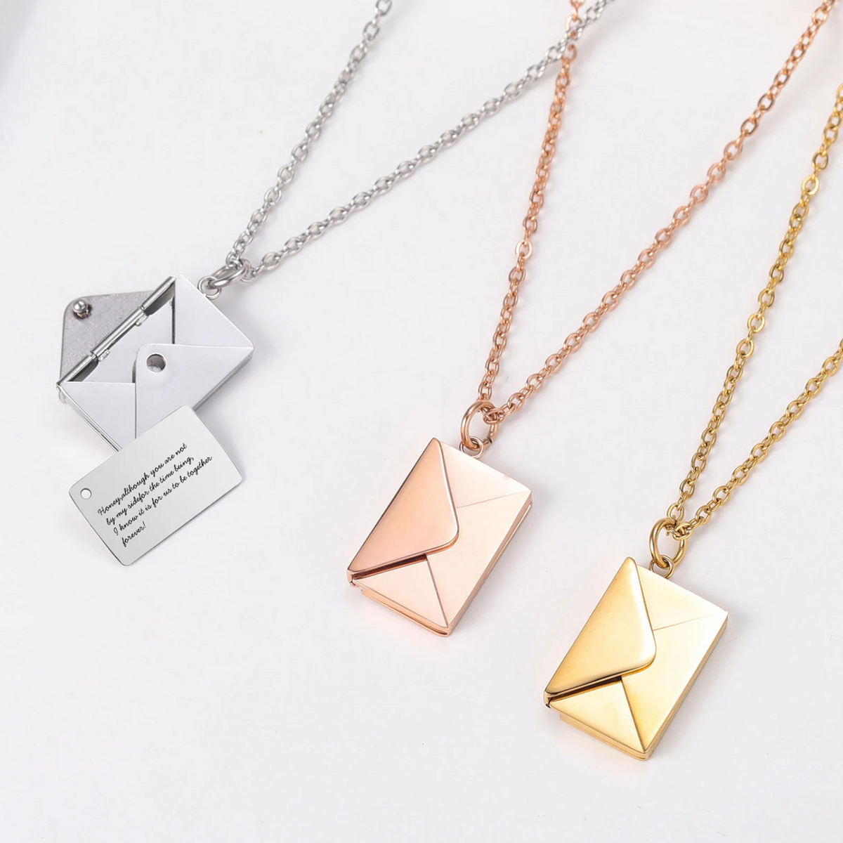 Envelope Hidden Message Necklace