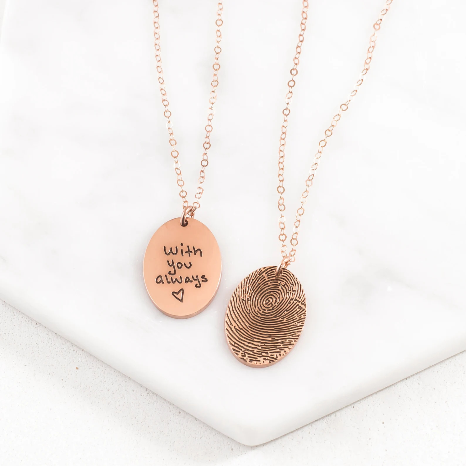 Fingerprint Handwriting Necklace in Sterling Silver