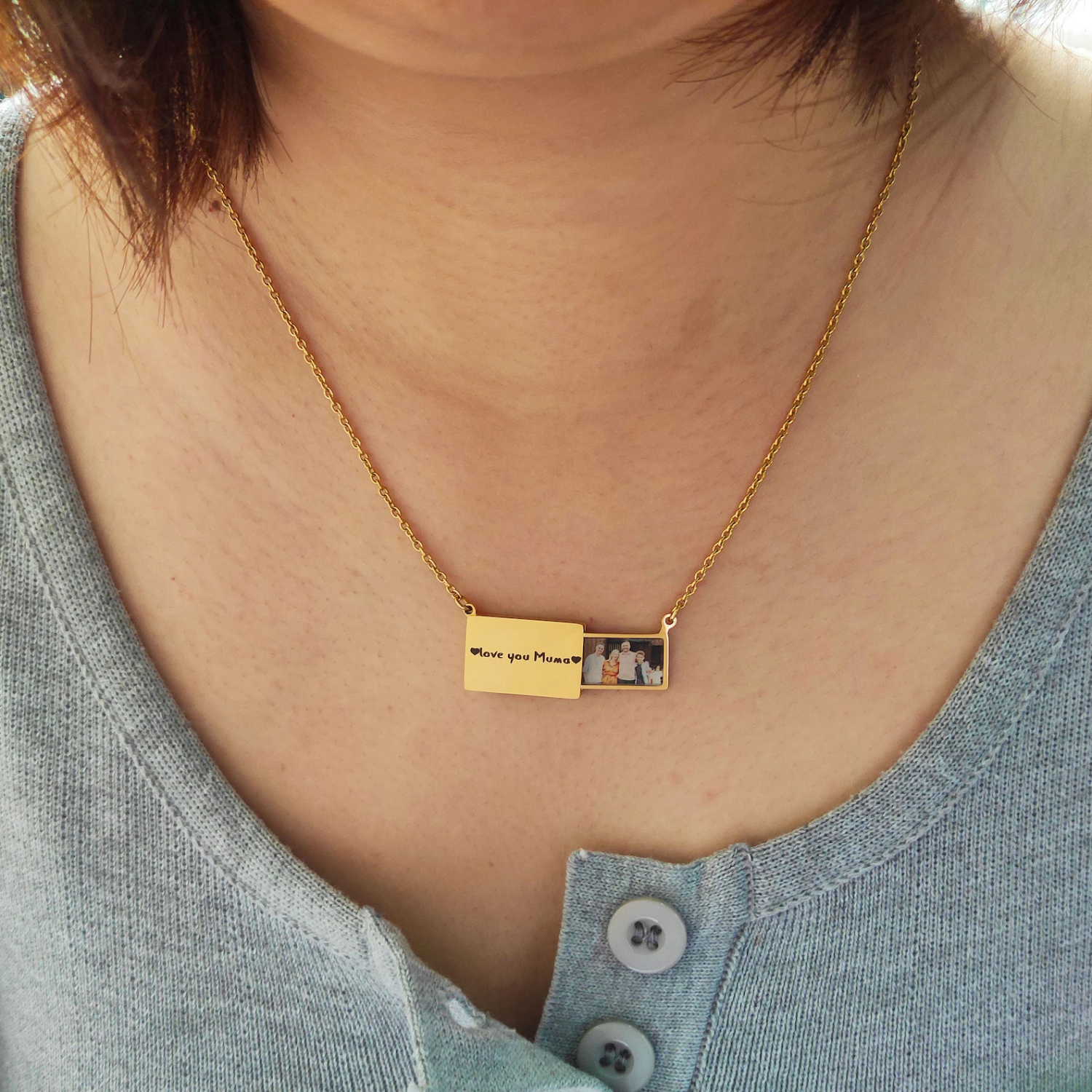 Personalized Hidden Message Photo Necklace