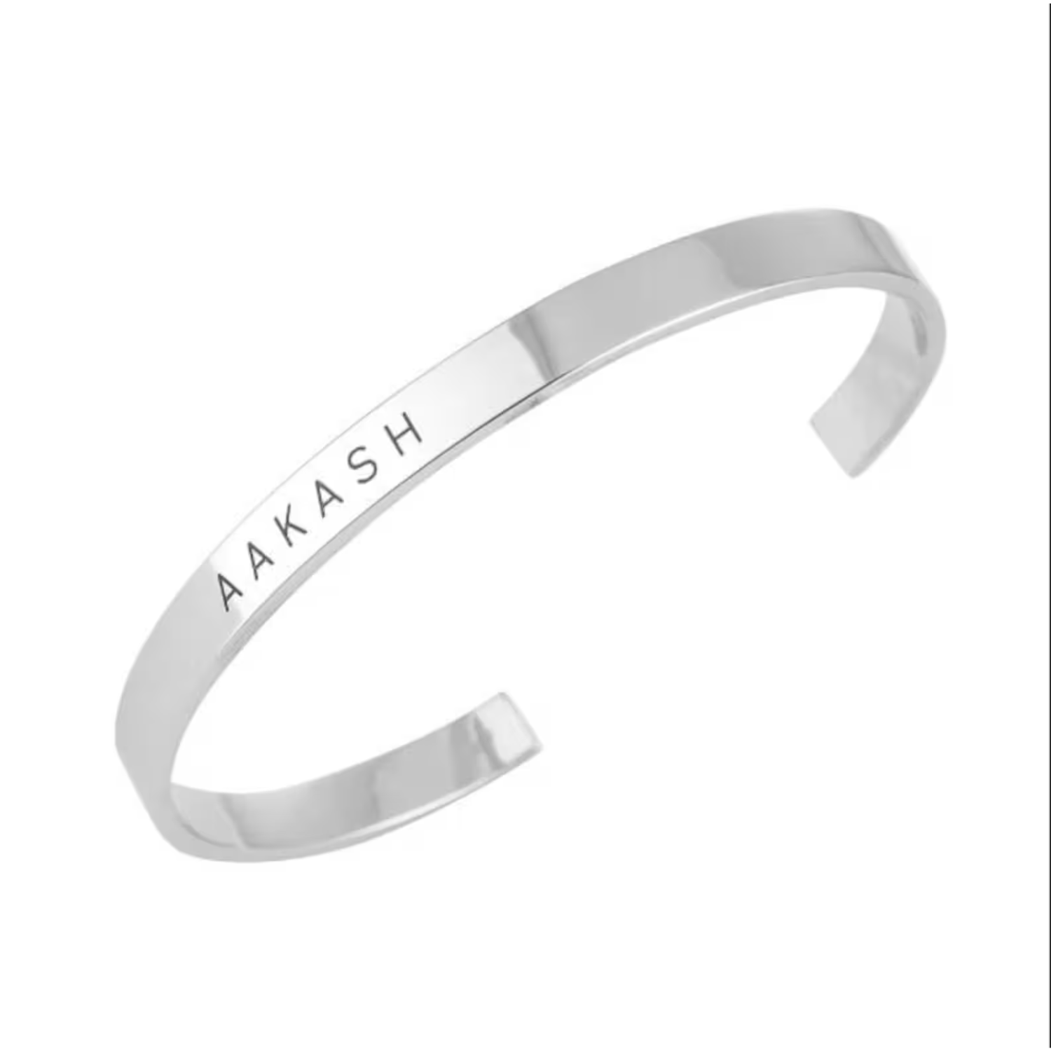 Personalized Sterling Silver Name Bangle – Custom Punjabi Kada