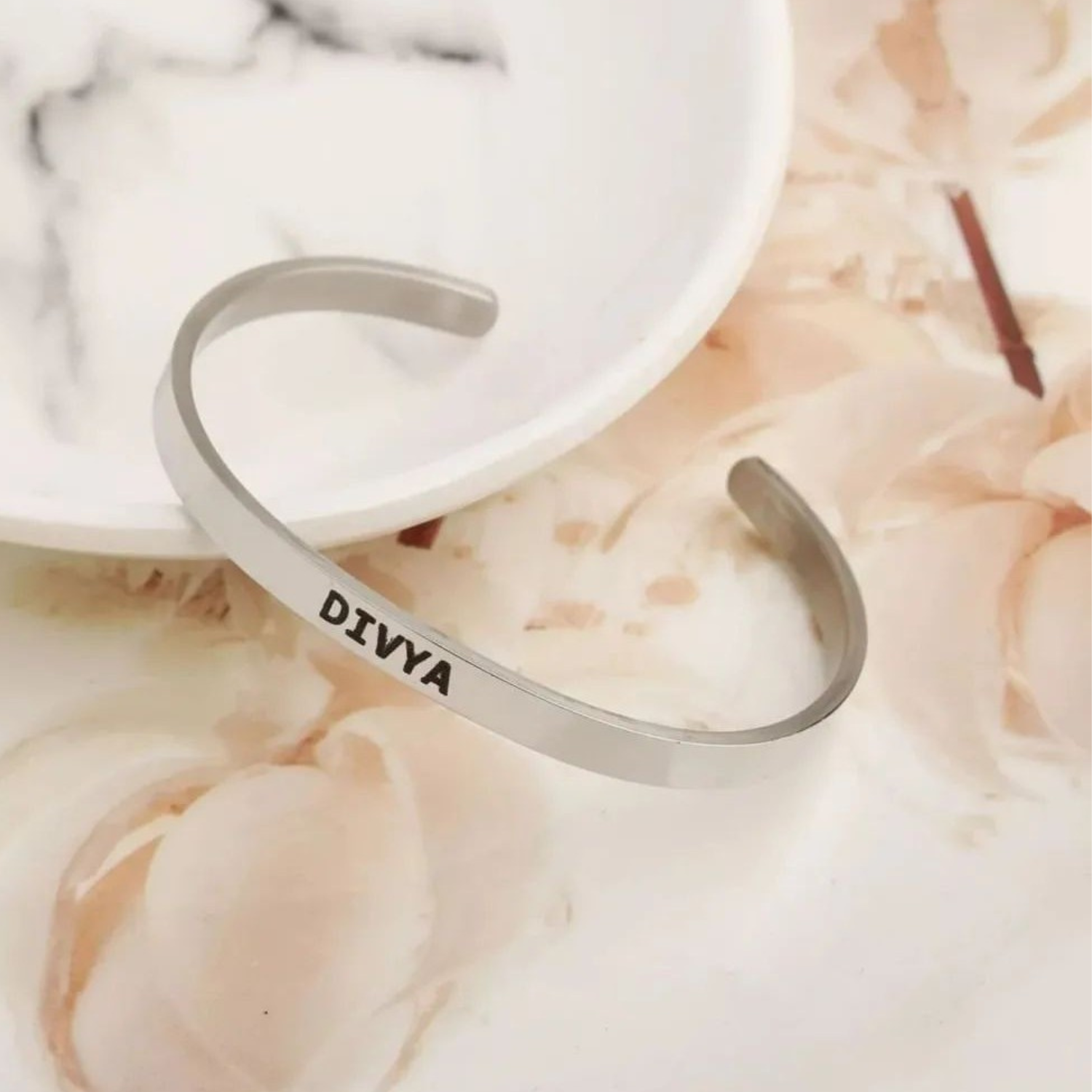 Personalized Sterling Silver Name Bangle – Custom Punjabi Kada